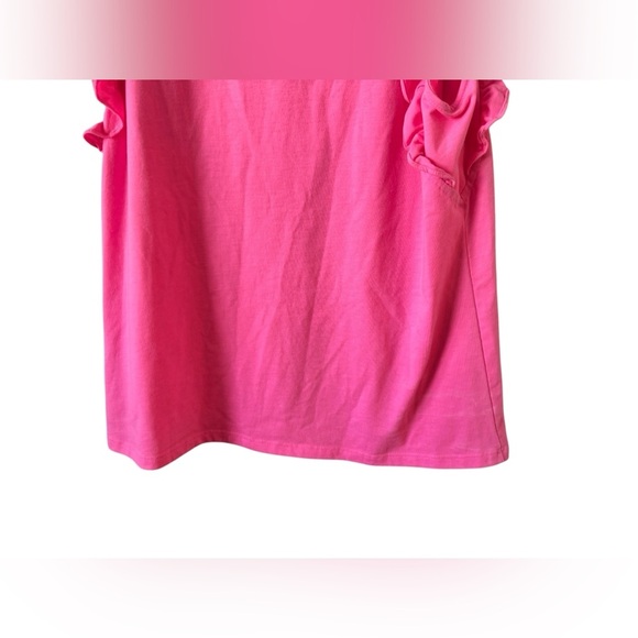 Lily Pulitzer Laina Ruffle Flutter Cap Sleeve Top Bonaire Hot Pink Resort M - Picture 3 of 11